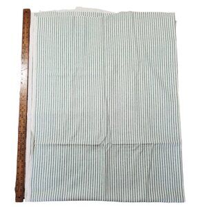 VTG Green & White Ticking Cotton Fabric  2 yds x 54"